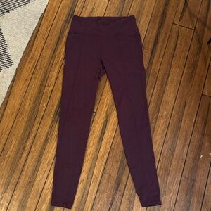 Athleta Burgundy High-Waisted Leggings Med Tall